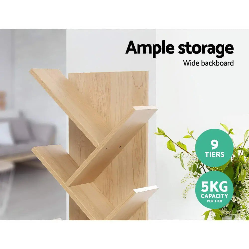Artiss Tree Bookshelf 9 Tiers - ECHO Oak - Furniture > Office