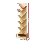 Artiss Tree Bookshelf 9 Tiers - ECHO Oak - Furniture > Office