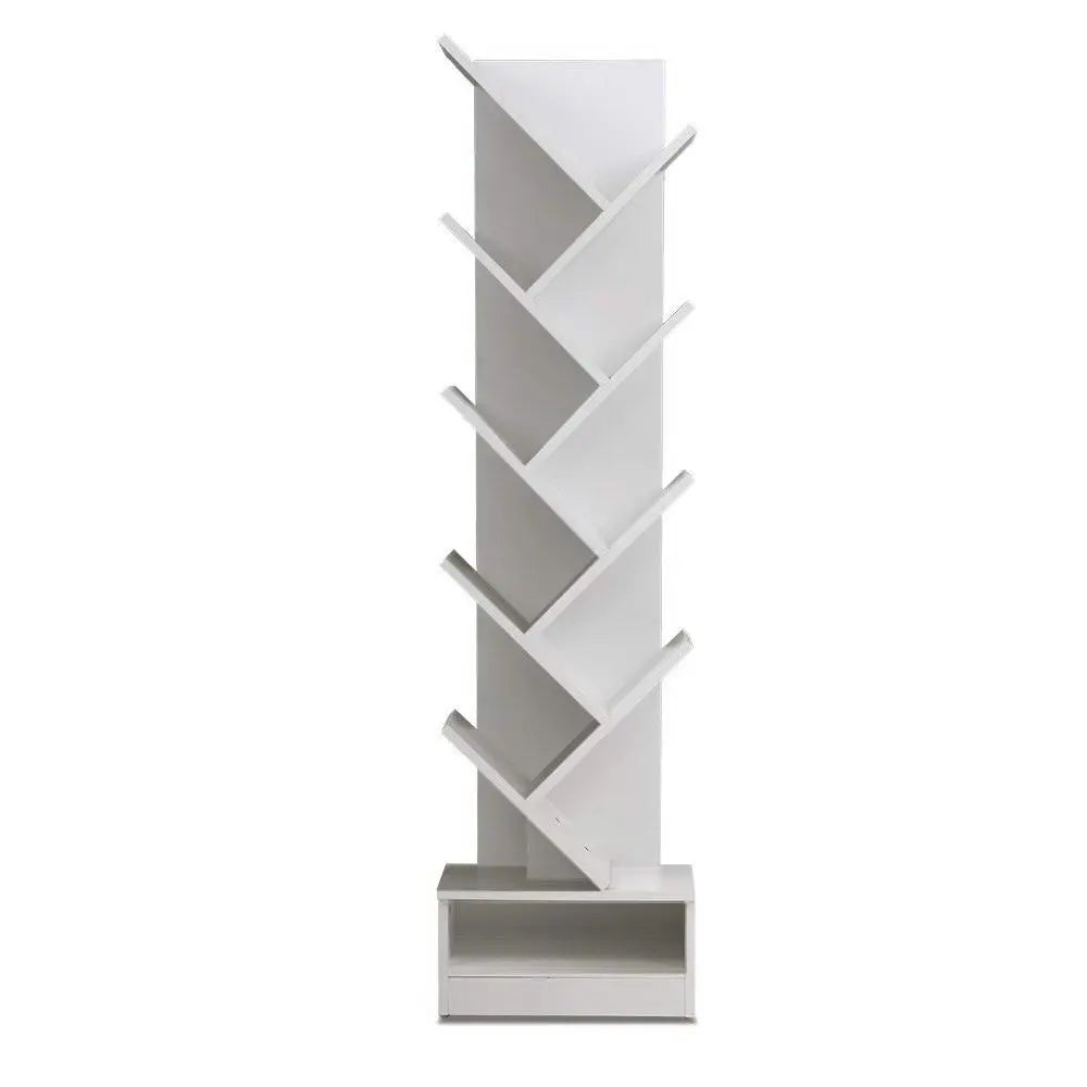 Artiss Tree Bookshelf 9 Tiers - ECHO White - Furniture > Living Room > Bookcases & Shelves