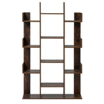Artiss Tree-Shaped Bookshelf ROMI Walnut - Furniture > Bedroom
