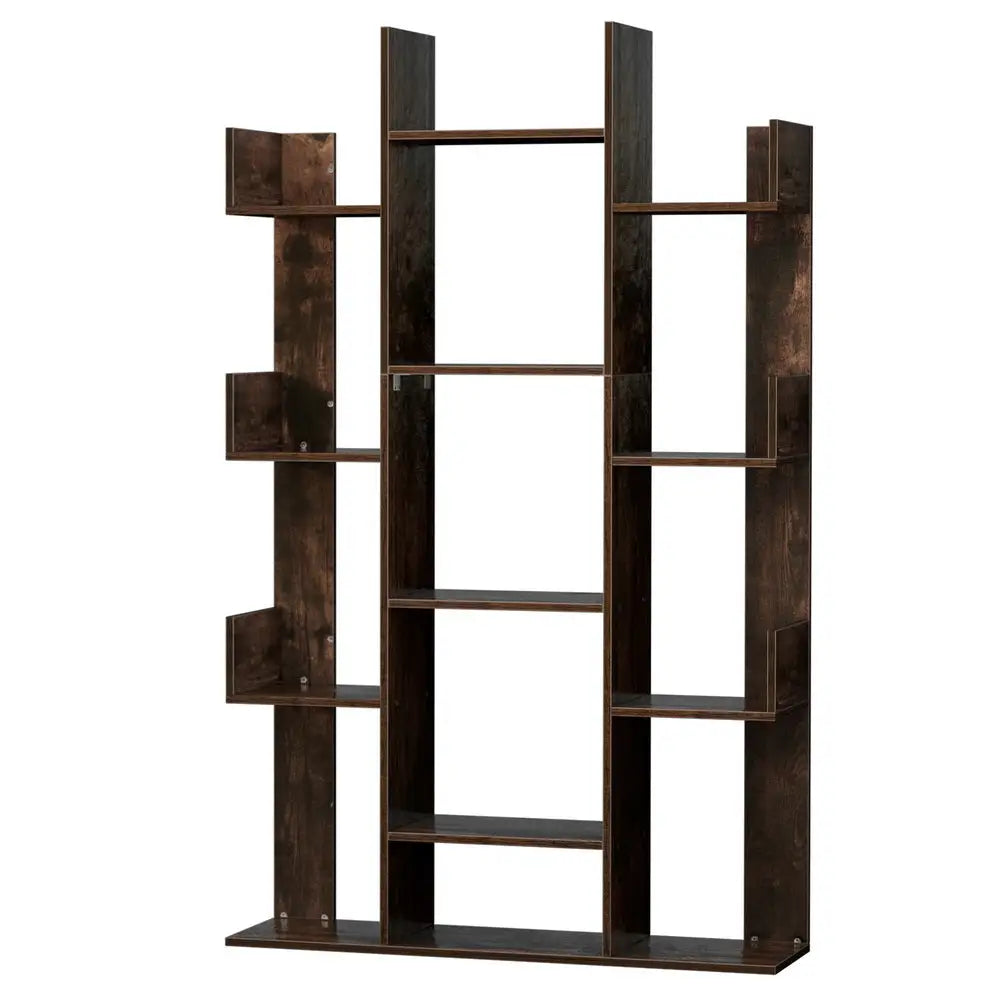 Artiss Tree-Shaped Bookshelf ROMI Walnut - Furniture > Bedroom