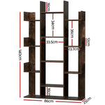 Artiss Tree-Shaped Bookshelf ROMI Walnut - Furniture > Bedroom