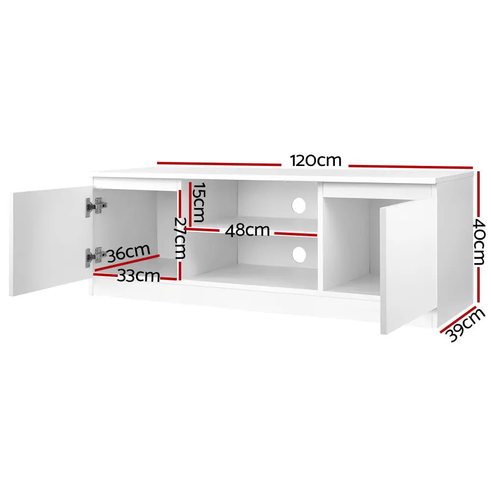 Artiss TV Cabinet Entertainment Unit 120cm White Anita - Furniture > Living Room > TV Units