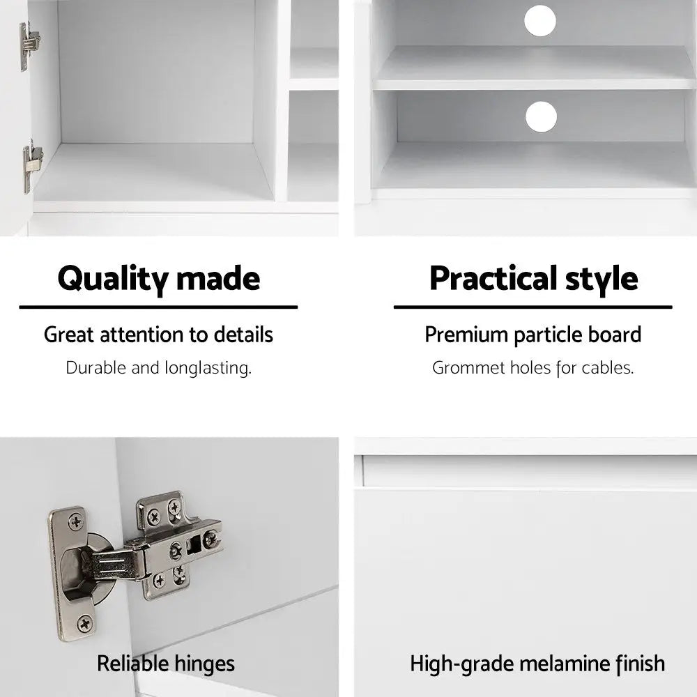 Artiss TV Cabinet Entertainment Unit 120cm White Anita - Furniture > Living Room > TV Units