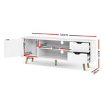 Artiss TV Cabinet Entertainment Unit 120cm White Larin - Furniture > Living Room > TV Units