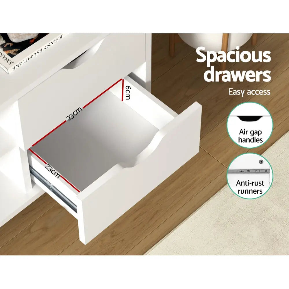 Artiss TV Cabinet Entertainment Unit 120cm White Larin - Furniture > Living Room > TV Units