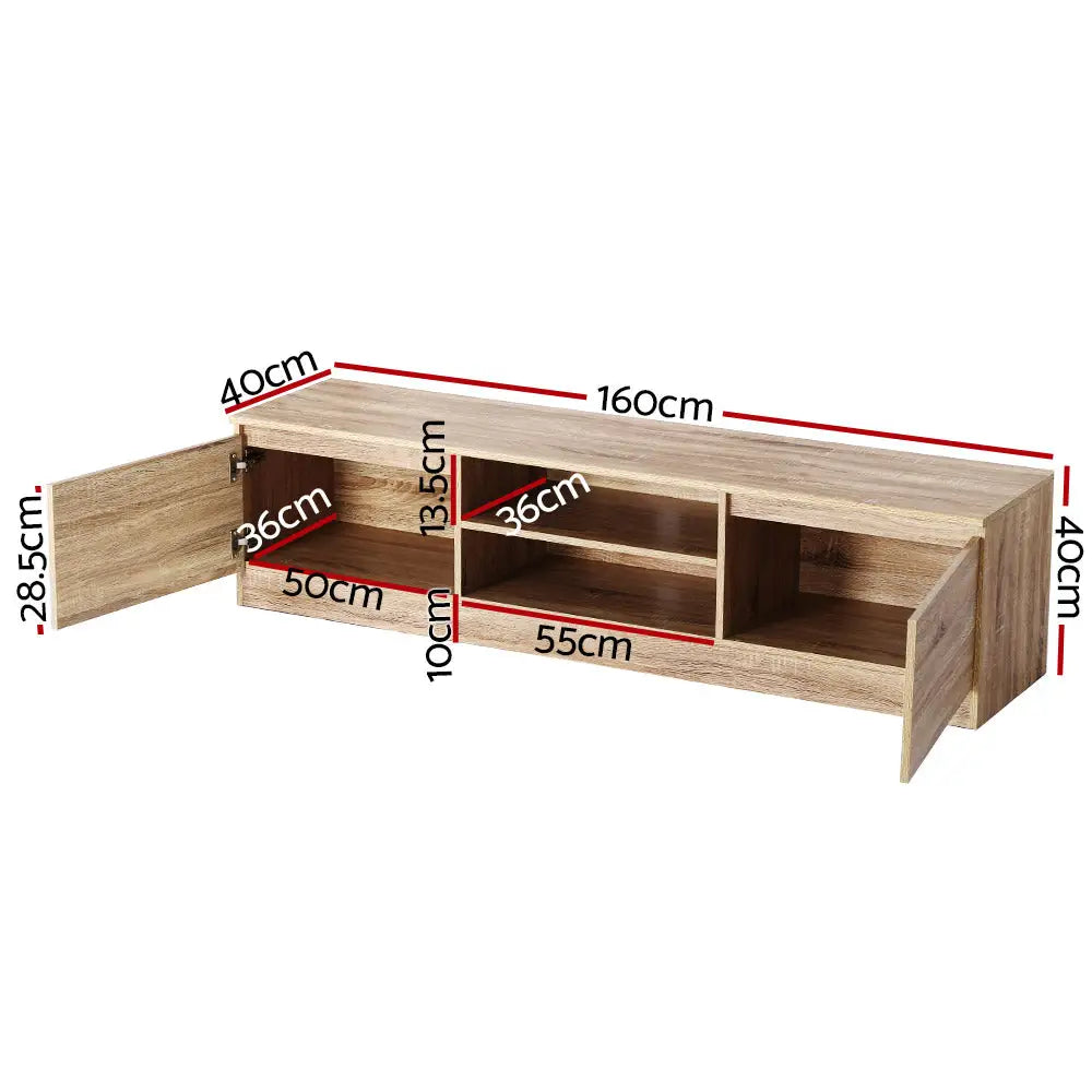 Artiss TV Cabinet Entertainment Unit 160cm Pine Charles - Furniture > Living Room > TV Units