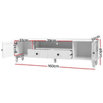 Artiss TV Cabinet Entertainment Unit 160cm White Kubi - Furniture > Living Room > TV Units