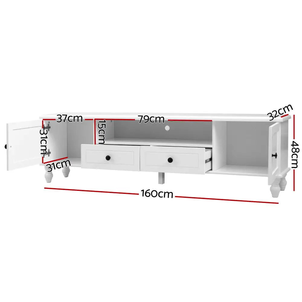 Artiss TV Cabinet Entertainment Unit 160cm White Kubi - Furniture > Living Room > TV Units