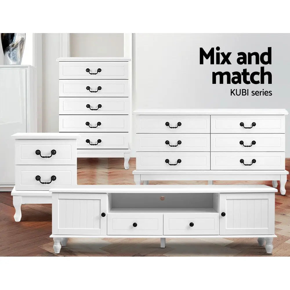 Artiss TV Cabinet Entertainment Unit 160cm White Kubi - Furniture > Living Room > TV Units