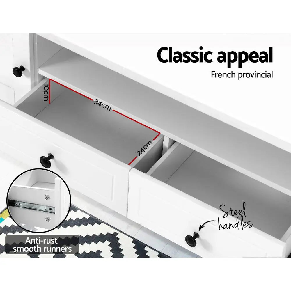 Artiss TV Cabinet Entertainment Unit 160cm White Kubi - Furniture > Living Room > TV Units