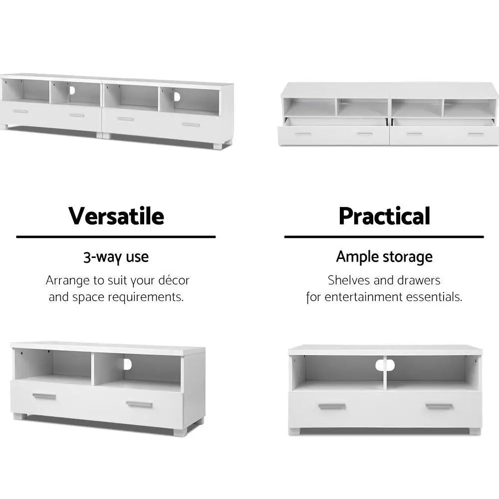 Artiss TV Cabinet Entertainment Unit 180cm White Eddie - Furniture > Living Room > TV Units