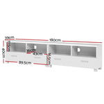 Artiss TV Cabinet Entertainment Unit 180cm White Eddie - Furniture > Living Room > TV Units