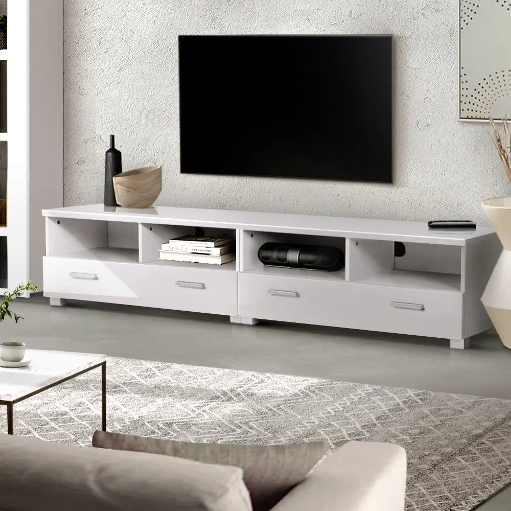 Artiss TV Cabinet Entertainment Unit 180cm White Eddie - Furniture > Living Room > TV Units