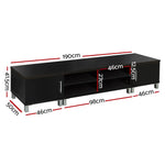 Artiss TV Cabinet Entertainment Unit 190cm Black Danson - Furniture > Living Room > TV Units