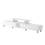 Artiss TV Cabinet Entertainment Unit Extendable 160CM To 220CM White - Furniture > Living Room > TV Units