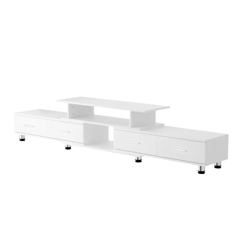Artiss TV Cabinet Entertainment Unit Extendable 160CM To 220CM White - Furniture > Living Room > TV Units