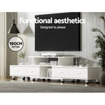 Artiss TV Cabinet Entertainment Unit Extendable 160CM To 220CM White - Furniture > Living Room > TV Units