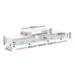 Artiss TV Cabinet Entertainment Unit Extendable 160CM To 220CM White - Furniture > Living Room > TV Units