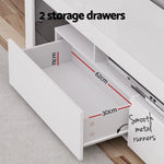 Artiss TV Cabinet Entertainment Unit Stand RGB LED Gloss Furniture 200cm White - Furniture > Living Room > TV Units