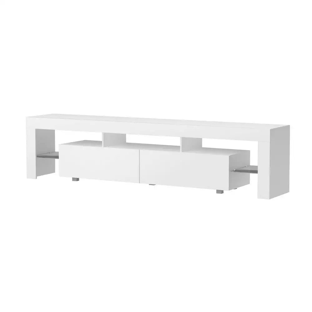 Artiss TV Cabinet Entertainment Unit Stand RGB LED Gloss Furniture 200cm White - Furniture > Living Room > TV Units