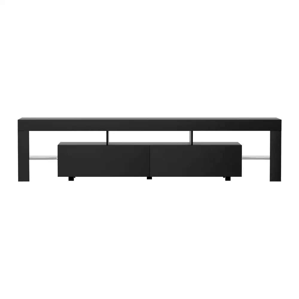 Artiss TV Cabinet Entertainment Unit Stand RGB LED Gloss Furniture 200cm Black - Furniture > Living Room > TV Units