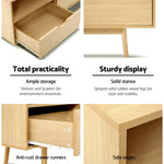 Artiss TV Entertainment Unit 120cm Pine Ford - Furniture > Living Room