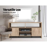 Artiss TV Entertainment Unit 140cm Oak Ken - Furniture > Living Room