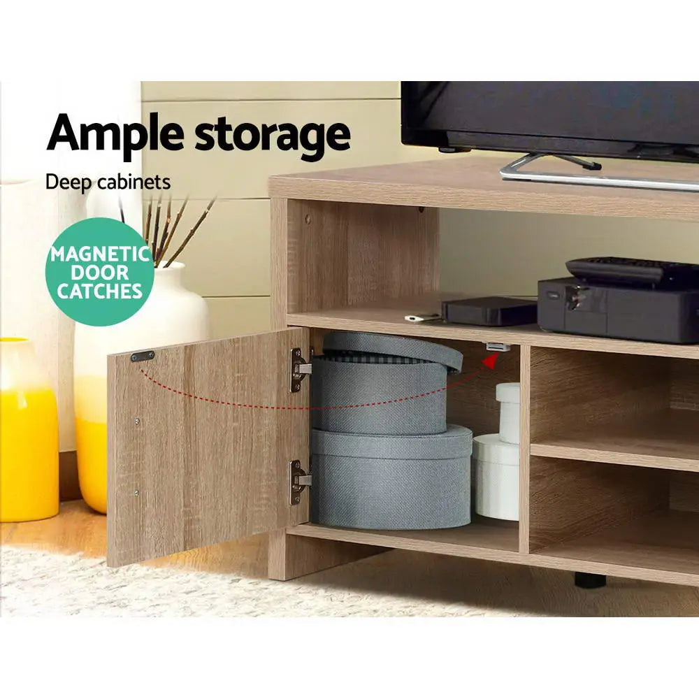 Artiss TV Entertainment Unit 140cm Oak Ken - Furniture > Living Room