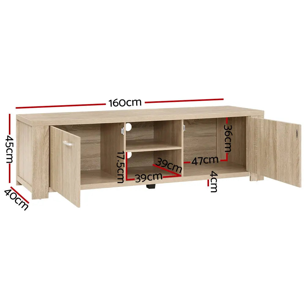 Artiss TV Entertainment Unit 160cm Oak Maxi - Furniture > Living Room