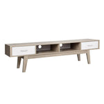 Artiss TV Entertainment Unit 180cm Oak White Gary - Furniture > Living Room