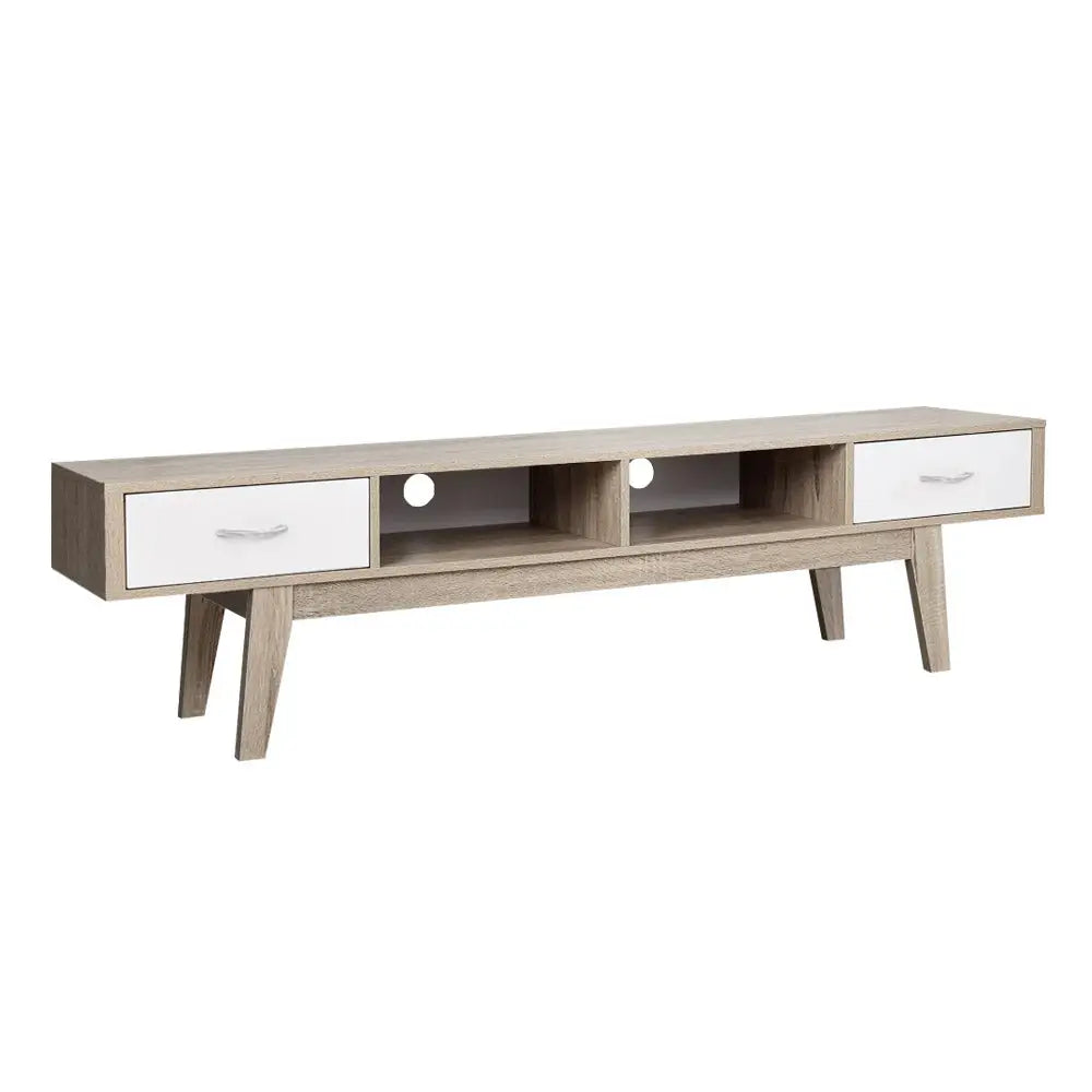 Artiss TV Entertainment Unit 180cm Oak White Gary - Furniture > Living Room