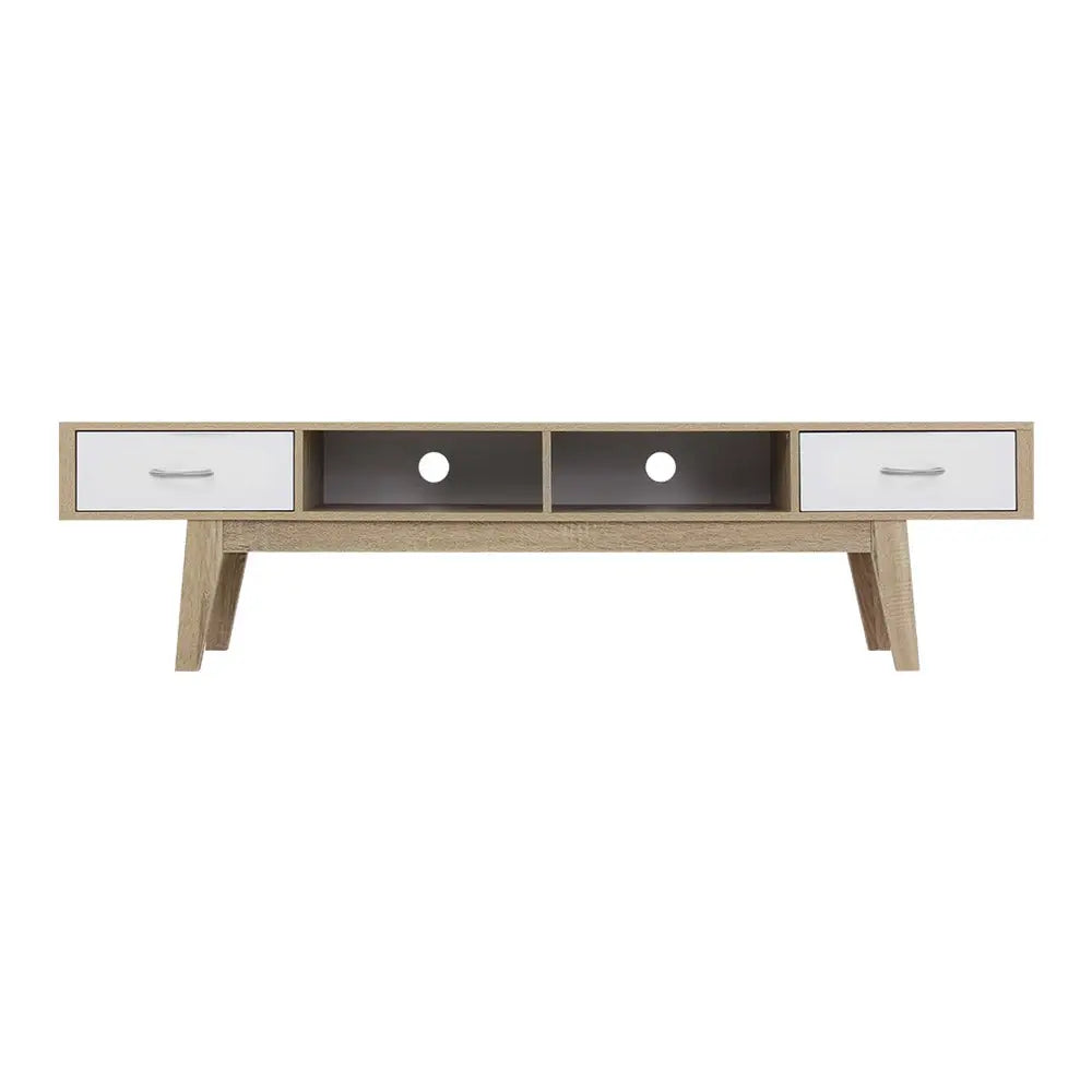 Artiss TV Entertainment Unit 180cm Oak White Gary - Furniture > Living Room