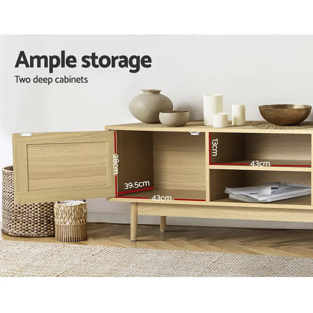 Artiss TV Entertainment Unit 180cm Rattan Cole - Furniture > Living Room