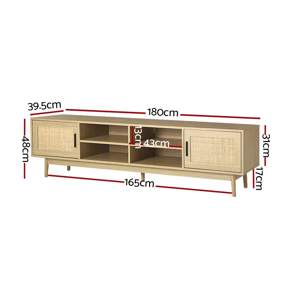 Artiss TV Entertainment Unit 180cm Rattan Cole - Furniture > Living Room