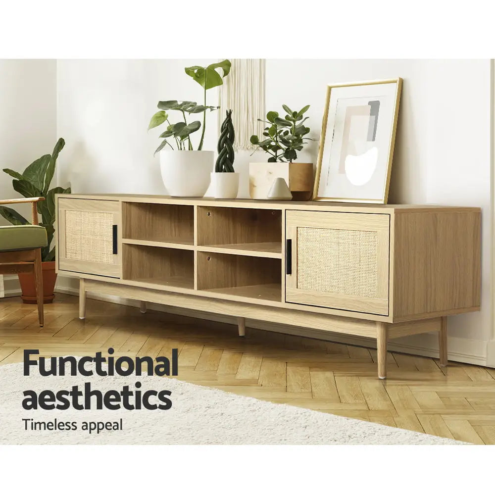 Artiss TV Entertainment Unit 180cm Rattan Cole - Furniture > Living Room