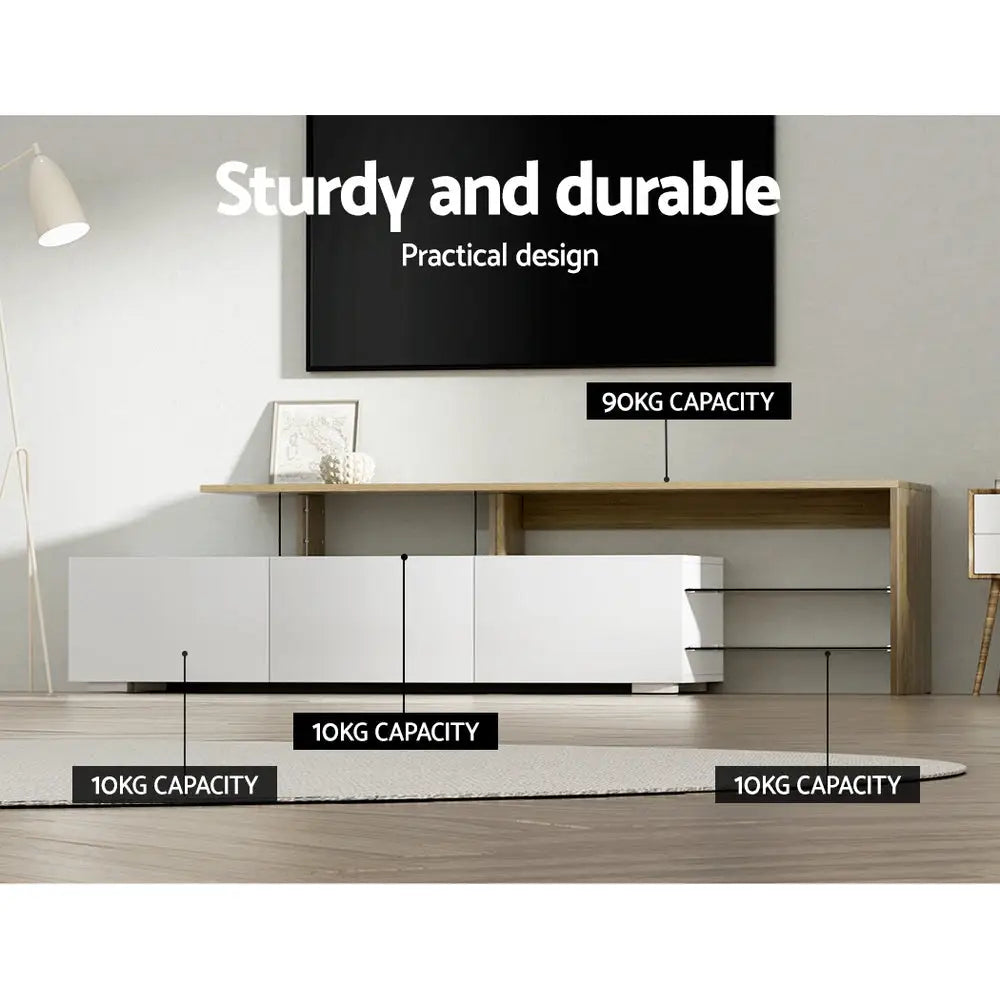 Artiss TV Entertainment Unit 180cm Wood White James - Furniture > Living Room