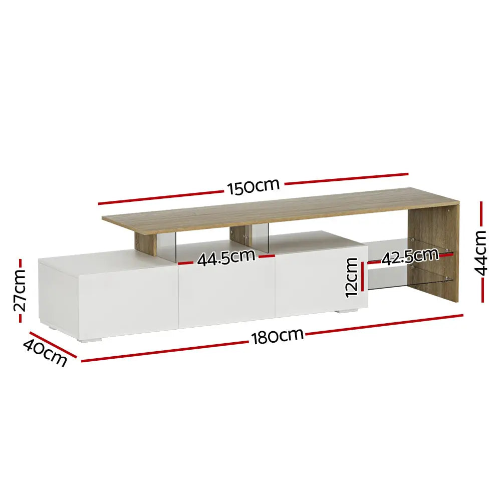 Artiss TV Entertainment Unit 180cm Wood White James - Furniture > Living Room
