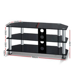 Artiss TV Stand 3 Tiers Storage Shelf Rack Tempered Glass Entertainment Unit - Furniture > Living Room