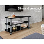 Artiss TV Stand 3 Tiers Storage Shelf Rack Tempered Glass Entertainment Unit - Furniture > Living Room