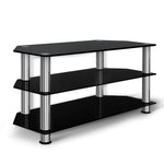 Artiss TV Stand 3 Tiers Storage Shelf Rack Tempered Glass Entertainment Unit - Furniture > Living Room