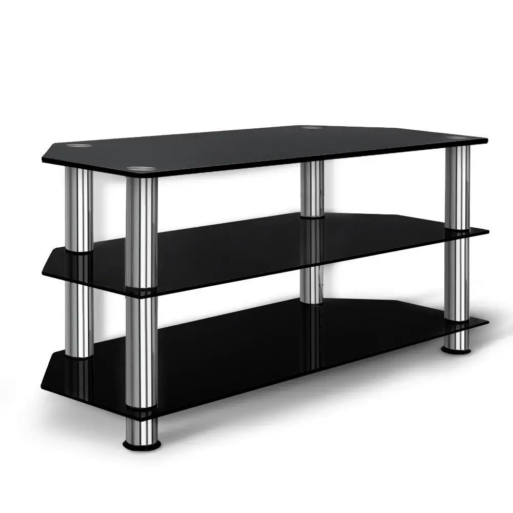Artiss TV Stand 3 Tiers Storage Shelf Rack Tempered Glass Entertainment Unit - Furniture > Living Room