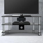 Artiss TV Stand 3 Tiers Storage Shelf Rack Tempered Glass Entertainment Unit - Furniture > Living Room