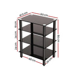 Artiss TV Stand 4 Tiers Storage Shelf Rack Tempered Glass Entertainment Unit - Audio & Video > TV Accessories