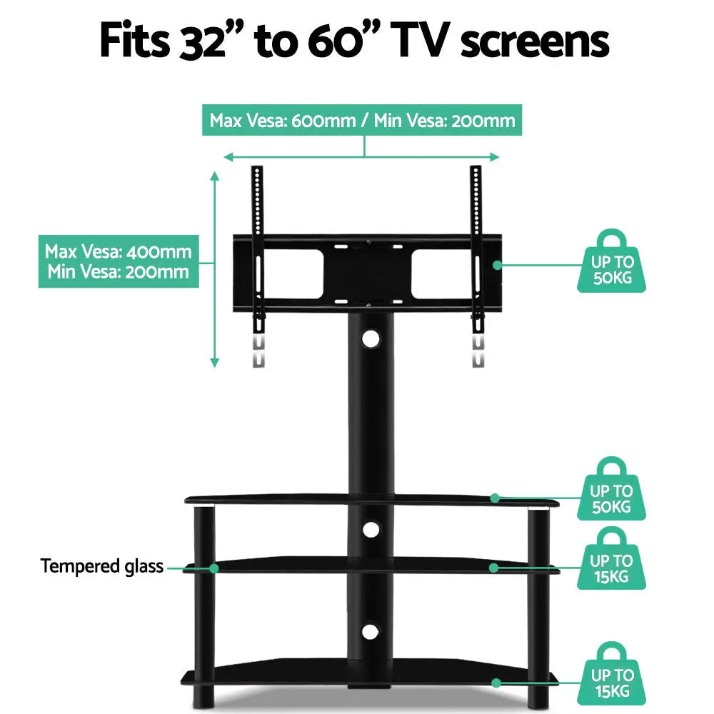 Artiss TV Stand Mount Bracket for 32’’-60’’ LED LCD 3 Tiers Storage Floor Shelf - Audio & Video > TV Accessories