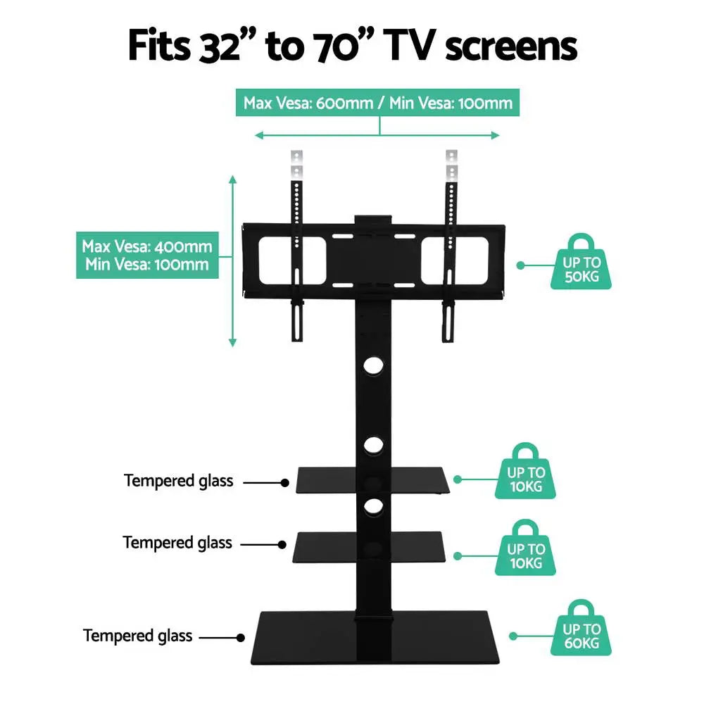 Artiss TV Stand Mount Bracket for 32’’-70’’ LED LCD 3 Tiers Storage Floor Shelf - Audio & Video > TV Accessories
