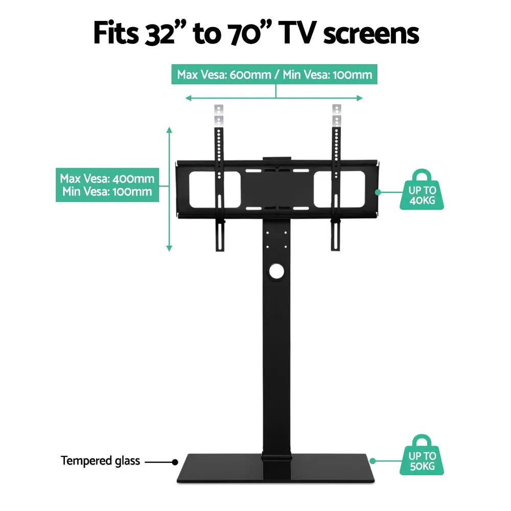 Artiss TV Stand Mount Bracket for 32’’-70’’ LED LCD Glass Storage Floor Shelf - Audio & Video > TV Accessories