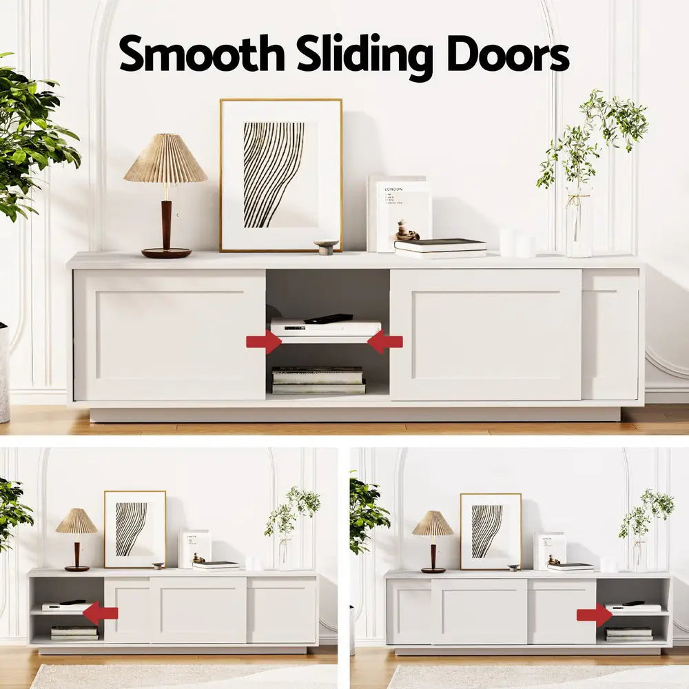 Artiss TV Unit Entertainment Unit Storage Cabinet 160cm White - Furniture > Living Room > TV Units