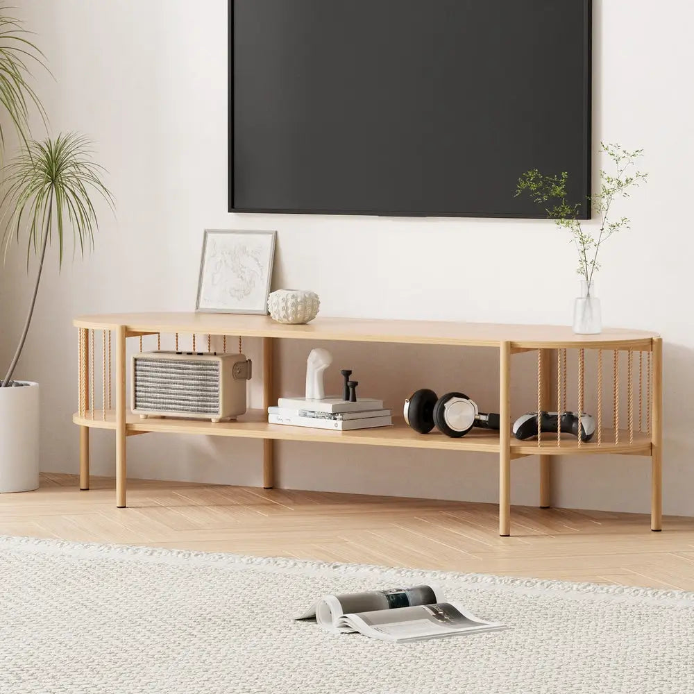 Artiss TV Unit Entertainment Unit Storage Shelf 148cm Pine - Furniture > Living Room > TV Units