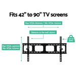 Artiss TV Wall Mount Bracket for 42’’-90’’ LED LCD TVs Tilt Slim Flat Low Profile - Audio & Video > TV Accessories